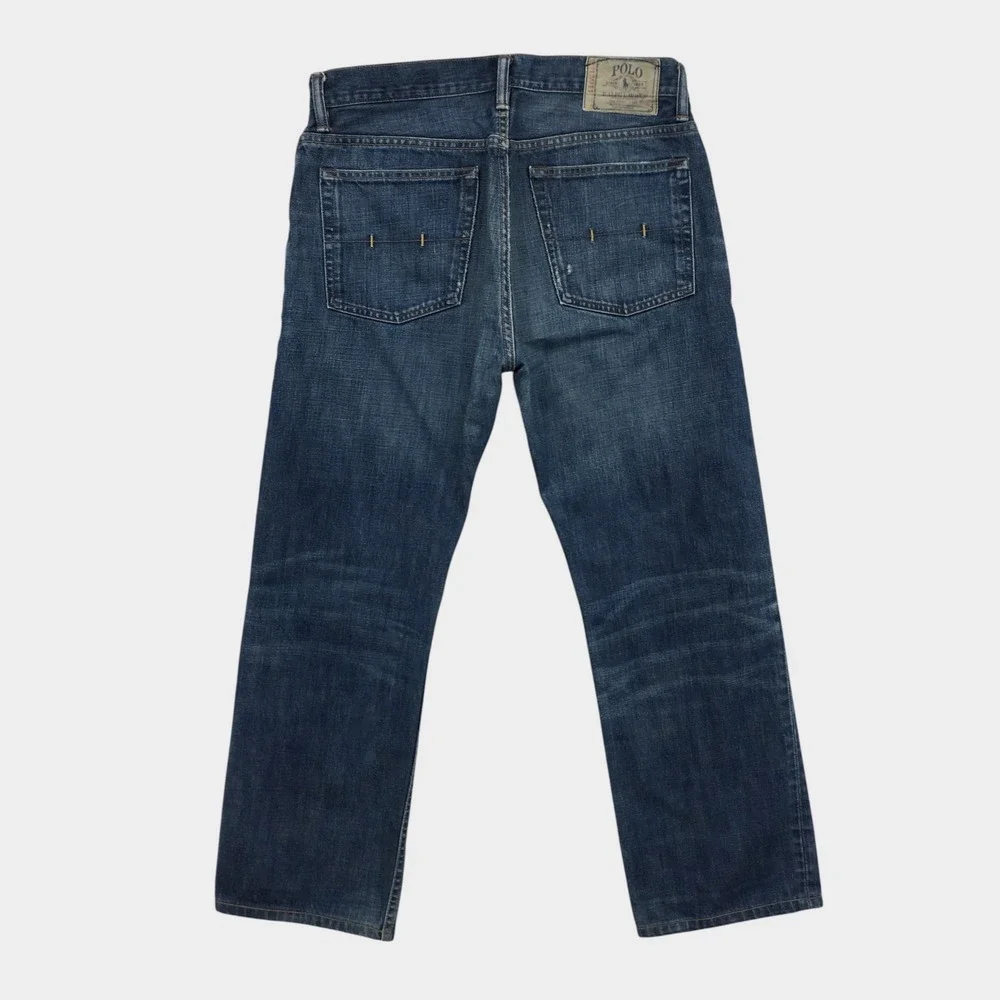 Polo Ralph Lauren Mens Straight Denim Jeans Vintage Morningside Wash Blue 32x30